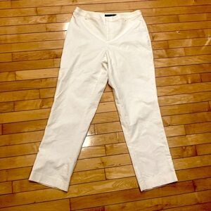 LINDA ALLARD, (Ellen Tracy) long White Cotton stretch Dress pants Size 12